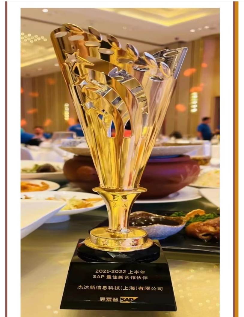 SAP 最佳新锐合作伙伴奖杯